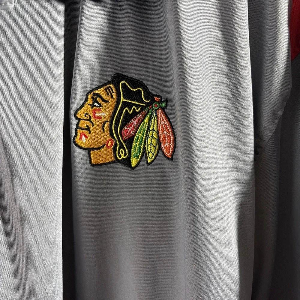 NHL Chicago Blackhawks Poly Polo/Golf Shirt Size 2XL‎ Men's Embroidered